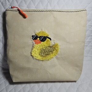 Vibrant Yellow and Orange Cosmetic Bag